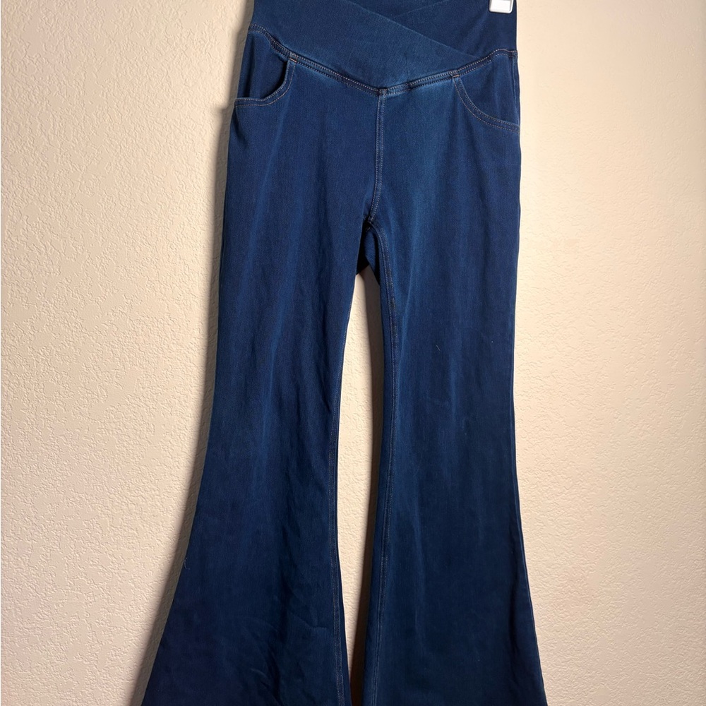 Halara crisscross Blue Flared Jeans